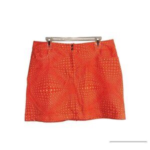 Slazenger Orange Geometric Golf Athletic Pocketed Skort Skirt Women's Size 12